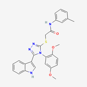 2-{[4-(2,5-Dimethoxyphenyl)-5-(1H-indol-3-YL)-4H-1,2,4-triazol-3-YL]sulfanyl}-N-(3-methylphenyl)acetamide