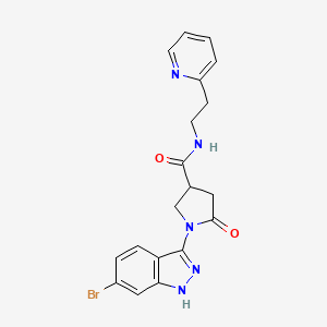 molecular formula C19H18BrN5O2 B11238904 1-(6-bromo-2H-indazol-3-yl)-5-oxo-N-[2-(pyridin-2-yl)ethyl]pyrrolidine-3-carboxamide 