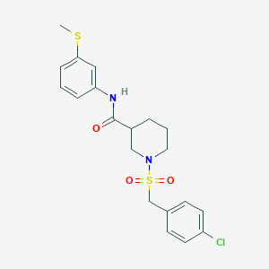 1-[(4-chlorobenzyl)sulfonyl]-N-[3-(methylsulfanyl)phenyl]piperidine-3-carboxamide