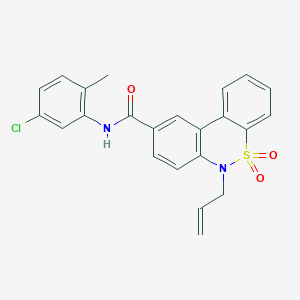 molecular formula C23H19ClN2O3S B11238950 6-allyl-N-(5-chloro-2-methylphenyl)-6H-dibenzo[c,e][1,2]thiazine-9-carboxamide 5,5-dioxide 