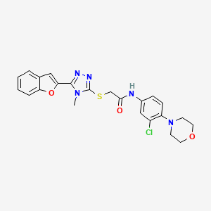 molecular formula C23H22ClN5O3S B11238963 2-{[5-(1-benzofuran-2-yl)-4-methyl-4H-1,2,4-triazol-3-yl]sulfanyl}-N-[3-chloro-4-(morpholin-4-yl)phenyl]acetamide 