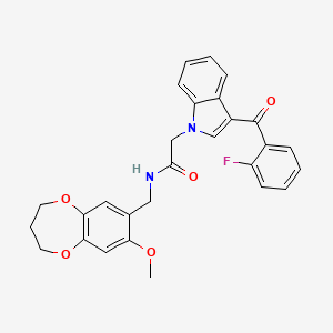 2-[3-(2-fluorobenzoyl)-1H-indol-1-yl]-N-[(8-methoxy-3,4-dihydro-2H-1,5-benzodioxepin-7-yl)methyl]acetamide