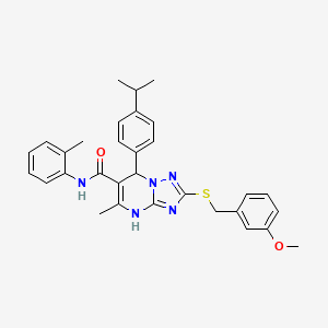 2-[(3-methoxybenzyl)sulfanyl]-5-methyl-N-(2-methylphenyl)-7-[4-(propan-2-yl)phenyl]-4,7-dihydro[1,2,4]triazolo[1,5-a]pyrimidine-6-carboxamide