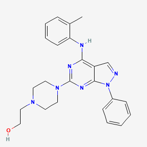 2-(4-{4-[(2-methylphenyl)amino]-1-phenyl-1H-pyrazolo[3,4-d]pyrimidin-6-yl}piperazin-1-yl)ethanol