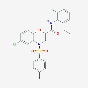 6-chloro-N-(2-ethyl-6-methylphenyl)-4-[(4-methylphenyl)sulfonyl]-3,4-dihydro-2H-1,4-benzoxazine-2-carboxamide