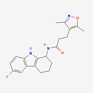 molecular formula C20H22FN3O2 B11239076 3-(3,5-dimethyl-4-isoxazolyl)-N-(6-fluoro-2,3,4,9-tetrahydro-1H-carbazol-1-yl)propanamide 