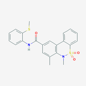 6,7-dimethyl-N-[2-(methylsulfanyl)phenyl]-6H-dibenzo[c,e][1,2]thiazine-9-carboxamide 5,5-dioxide