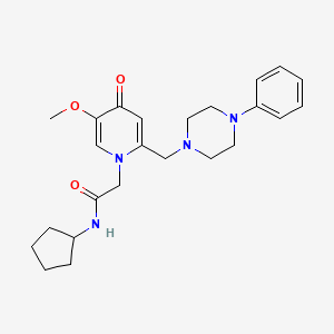 N-cyclopentyl-2-(5-methoxy-4-oxo-2-((4-phenylpiperazin-1-yl)methyl)pyridin-1(4H)-yl)acetamide