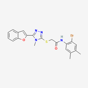 2-{[5-(1-benzofuran-2-yl)-4-methyl-4H-1,2,4-triazol-3-yl]sulfanyl}-N-(2-bromo-4,5-dimethylphenyl)acetamide