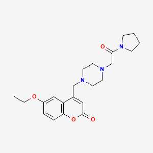 6-ethoxy-4-({4-[2-oxo-2-(pyrrolidin-1-yl)ethyl]piperazin-1-yl}methyl)-2H-chromen-2-one