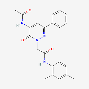 molecular formula C22H22N4O3 B11239118 2-[5-(acetylamino)-6-oxo-3-phenylpyridazin-1(6H)-yl]-N-(2,4-dimethylphenyl)acetamide 