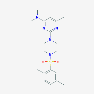 2-(4-((2,5-dimethylphenyl)sulfonyl)piperazin-1-yl)-N,N,6-trimethylpyrimidin-4-amine