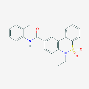 6-ethyl-N-(2-methylphenyl)-6H-dibenzo[c,e][1,2]thiazine-9-carboxamide 5,5-dioxide