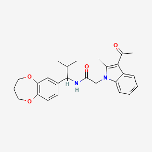 2-(3-acetyl-2-methyl-1H-indol-1-yl)-N-[1-(3,4-dihydro-2H-1,5-benzodioxepin-7-yl)-2-methylpropyl]acetamide