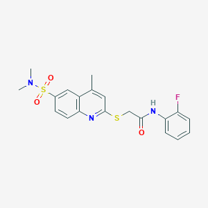 2-{[6-(dimethylsulfamoyl)-4-methylquinolin-2-yl]sulfanyl}-N-(2-fluorophenyl)acetamide