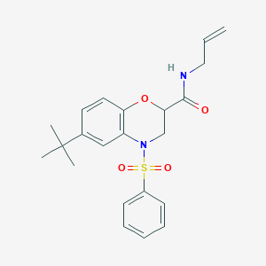 6-tert-butyl-4-(phenylsulfonyl)-N-(prop-2-en-1-yl)-3,4-dihydro-2H-1,4-benzoxazine-2-carboxamide