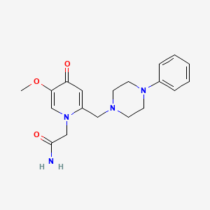 molecular formula C19H24N4O3 B11239270 2-(5-methoxy-4-oxo-2-((4-phenylpiperazin-1-yl)methyl)pyridin-1(4H)-yl)acetamide 