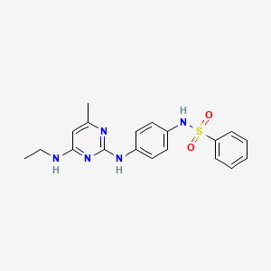 N-(4-{[4-(ethylamino)-6-methylpyrimidin-2-yl]amino}phenyl)benzenesulfonamide