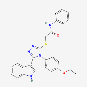 2-{[4-(4-Ethoxyphenyl)-5-(1H-indol-3-YL)-4H-1,2,4-triazol-3-YL]sulfanyl}-N-phenylacetamide