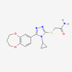 2-{[4-cyclopropyl-5-(3,4-dihydro-2H-1,5-benzodioxepin-7-yl)-4H-1,2,4-triazol-3-yl]sulfanyl}acetamide