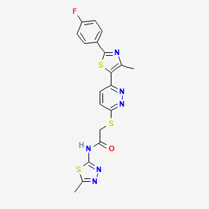 2-((6-(2-(4-fluorophenyl)-4-methylthiazol-5-yl)pyridazin-3-yl)thio)-N-(5-methyl-1,3,4-thiadiazol-2-yl)acetamide