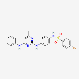 molecular formula C23H20BrN5O2S B11239305 4-bromo-N-(4-((4-methyl-6-(phenylamino)pyrimidin-2-yl)amino)phenyl)benzenesulfonamide 