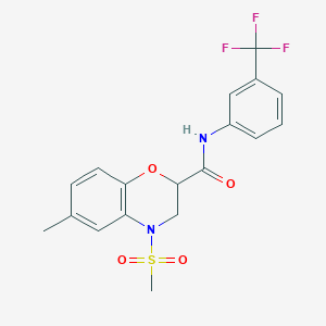 6-methyl-4-(methylsulfonyl)-N-[3-(trifluoromethyl)phenyl]-3,4-dihydro-2H-1,4-benzoxazine-2-carboxamide