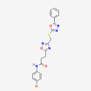 N-(4-bromophenyl)-3-(3-{[(5-phenyl-1,3,4-oxadiazol-2-yl)sulfanyl]methyl}-1,2,4-oxadiazol-5-yl)propanamide