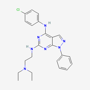 molecular formula C23H26ClN7 B11239320 N~4~-(4-chlorophenyl)-N~6~-[2-(diethylamino)ethyl]-1-phenyl-1H-pyrazolo[3,4-d]pyrimidine-4,6-diamine 