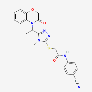 N-(4-cyanophenyl)-2-({4-methyl-5-[1-(3-oxo-2,3-dihydro-4H-1,4-benzoxazin-4-yl)ethyl]-4H-1,2,4-triazol-3-yl}sulfanyl)acetamide