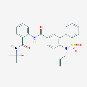 6-Allyl-N-{2-[(2-methyl-2-propanyl)carbamoyl]phenyl}-6H-dibenzo[C,E][1,2]thiazine-9-carboxamide 5,5-dioxide