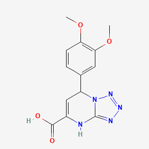 molecular formula C13H13N5O4 B11239349 7-(3,4-Dimethoxyphenyl)-1,7-dihydrotetrazolo[1,5-a]pyrimidine-5-carboxylic acid CAS No. 887031-69-8