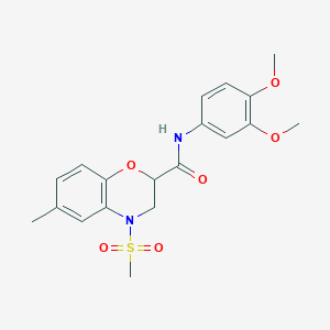 N-(3,4-dimethoxyphenyl)-6-methyl-4-(methylsulfonyl)-3,4-dihydro-2H-1,4-benzoxazine-2-carboxamide