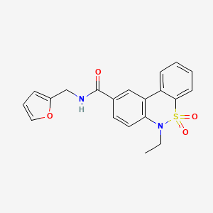 6-ethyl-N-(2-furylmethyl)-6H-dibenzo[c,e][1,2]thiazine-9-carboxamide 5,5-dioxide