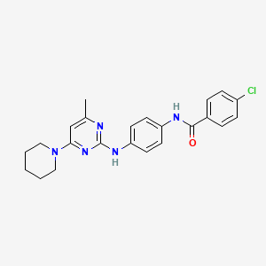 4-Chloro-N-(4-{[4-methyl-6-(piperidin-1-YL)pyrimidin-2-YL]amino}phenyl)benzamide