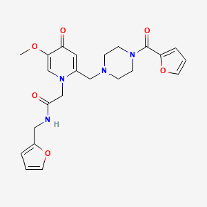 2-(2-((4-(furan-2-carbonyl)piperazin-1-yl)methyl)-5-methoxy-4-oxopyridin-1(4H)-yl)-N-(furan-2-ylmethyl)acetamide