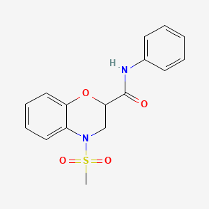 4-(methylsulfonyl)-N-phenyl-3,4-dihydro-2H-1,4-benzoxazine-2-carboxamide