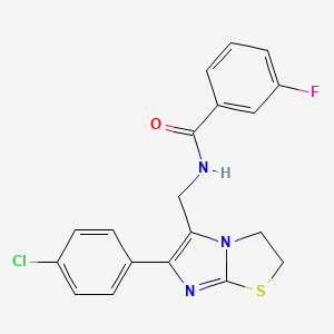 N-((6-(4-chlorophenyl)-2,3-dihydroimidazo[2,1-b]thiazol-5-yl)methyl)-3-fluorobenzamide