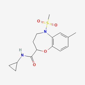 N-cyclopropyl-7-methyl-5-(methylsulfonyl)-2,3,4,5-tetrahydro-1,5-benzoxazepine-2-carboxamide