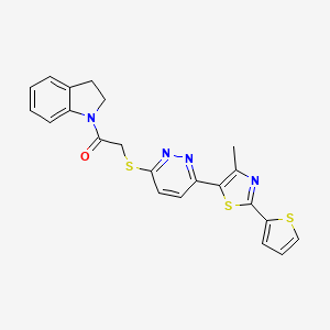 1-(Indolin-1-yl)-2-((6-(4-methyl-2-(thiophen-2-yl)thiazol-5-yl)pyridazin-3-yl)thio)ethanone