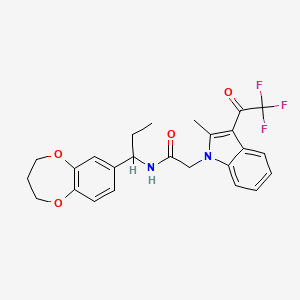 N-[1-(3,4-dihydro-2H-1,5-benzodioxepin-7-yl)propyl]-2-[2-methyl-3-(trifluoroacetyl)-1H-indol-1-yl]acetamide