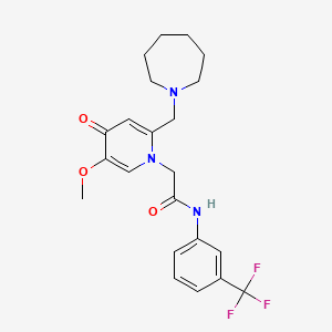 2-(2-(azepan-1-ylmethyl)-5-methoxy-4-oxopyridin-1(4H)-yl)-N-(3-(trifluoromethyl)phenyl)acetamide