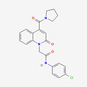 molecular formula C22H20ClN3O3 B11239488 N-(4-chlorophenyl)-2-[2-oxo-4-(pyrrolidin-1-ylcarbonyl)quinolin-1(2H)-yl]acetamide 