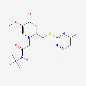 N-(tert-butyl)-2-(2-(((4,6-dimethylpyrimidin-2-yl)thio)methyl)-5-methoxy-4-oxopyridin-1(4H)-yl)acetamide