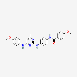 4-methoxy-N-(4-((4-((4-methoxyphenyl)amino)-6-methylpyrimidin-2-yl)amino)phenyl)benzamide