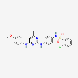 2-chloro-N-(4-((4-((4-methoxyphenyl)amino)-6-methylpyrimidin-2-yl)amino)phenyl)benzenesulfonamide