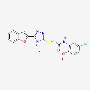 2-{[5-(1-benzofuran-2-yl)-4-ethyl-4H-1,2,4-triazol-3-yl]sulfanyl}-N-(5-chloro-2-methoxyphenyl)acetamide