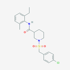 1-[(4-chlorobenzyl)sulfonyl]-N-(2-ethyl-6-methylphenyl)piperidine-3-carboxamide