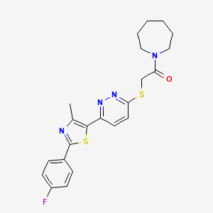 1-(Azepan-1-yl)-2-((6-(2-(4-fluorophenyl)-4-methylthiazol-5-yl)pyridazin-3-yl)thio)ethanone