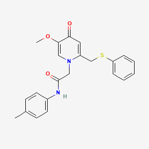 2-(5-methoxy-4-oxo-2-((phenylthio)methyl)pyridin-1(4H)-yl)-N-(p-tolyl)acetamide